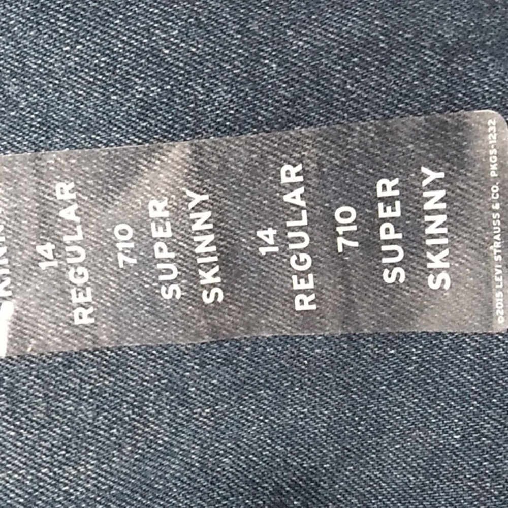 (X-58) SALE! NWT Levi's 710 Super Skinny Stretch Girls Jeans Sz.14Reg - Picture 10 of 16